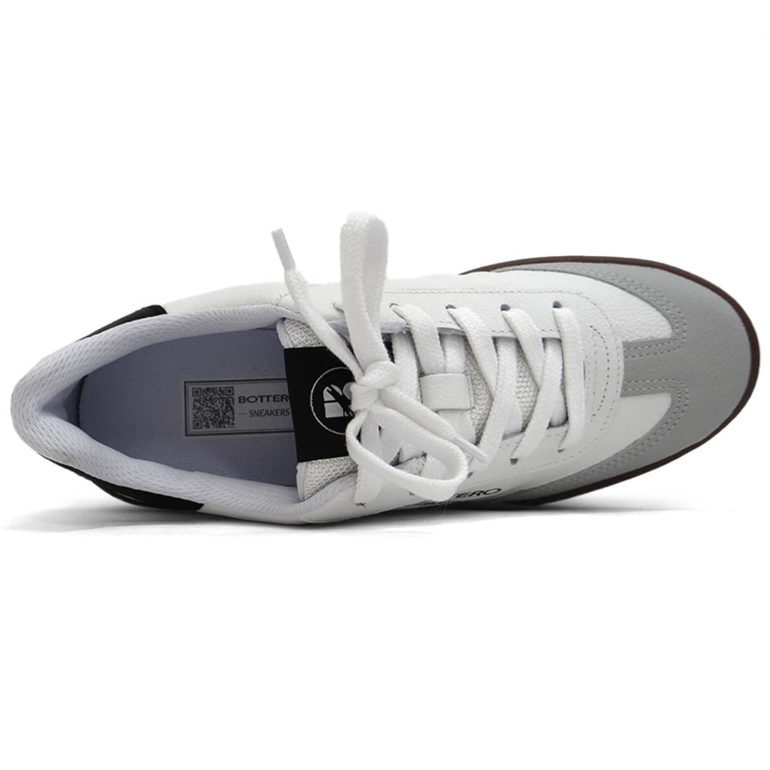 Tênis Bottero Casual De Couro 364905 Cinza Claro