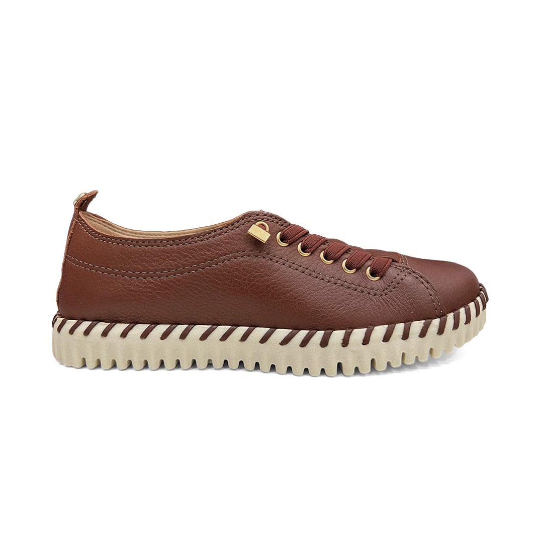 Tênis Bottero Casual De Couro 374102 Conhaque