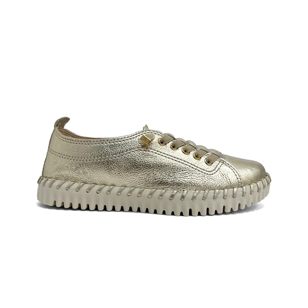 Tênis Bottero Casual De Couro 374102 Dourado Tênis Bottero Casual De Couro 374102 Dourado