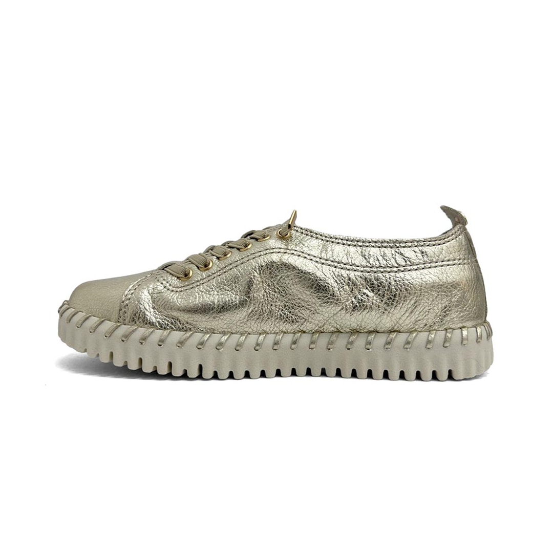 Tênis Bottero Casual De Couro 374102 Dourado