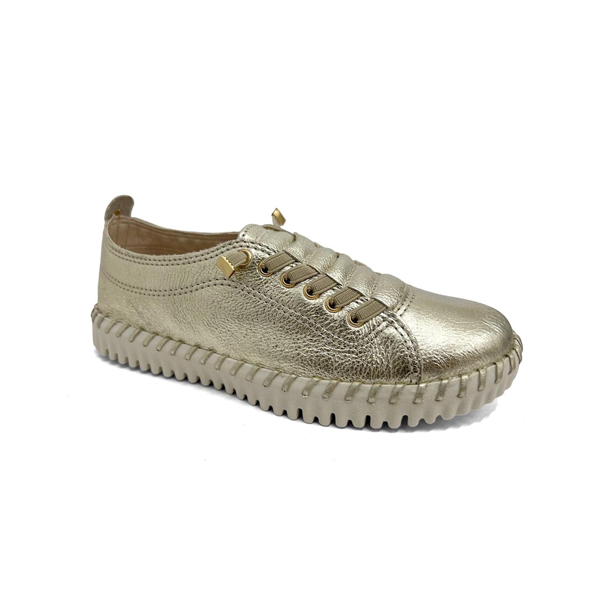 Tênis Bottero Casual De Couro 374102 Dourado Tênis Bottero Casual De Couro 374102 Dourado