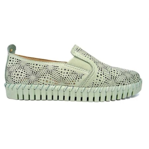 Tenis Bottero Casual Slip Couro 354301 Verde Pastel