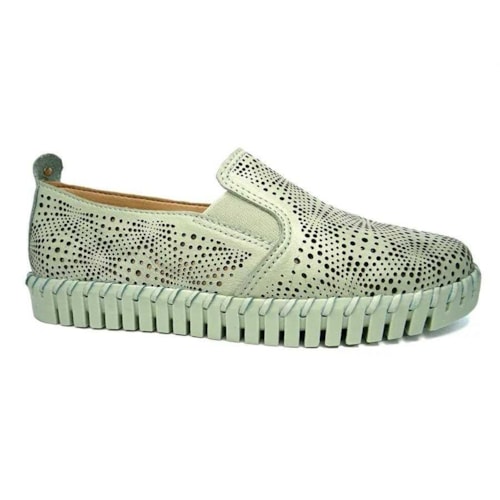 Tenis Bottero Casual Slip Couro 354301 Verde Pastel