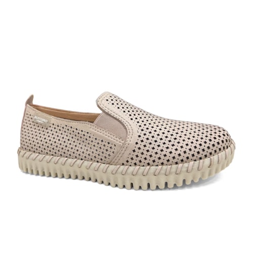 Tênis Bottero Casual Slip-On Couro 382701 Nude