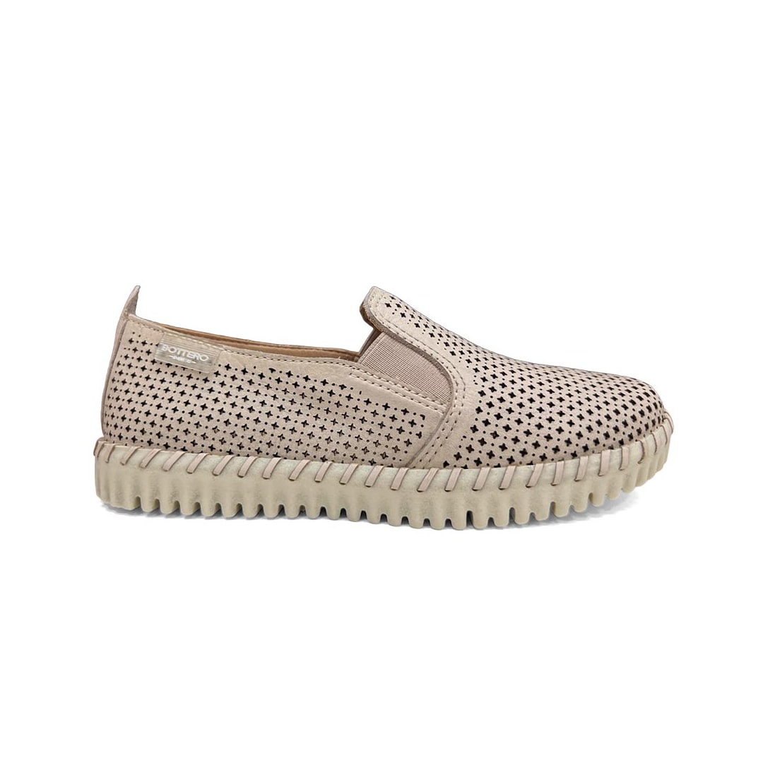 Tênis Bottero Casual Slip-On Couro 382701 Nude