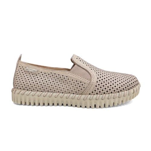 Detalhe - Tênis Bottero Casual Slip-On Couro 382701 Nude