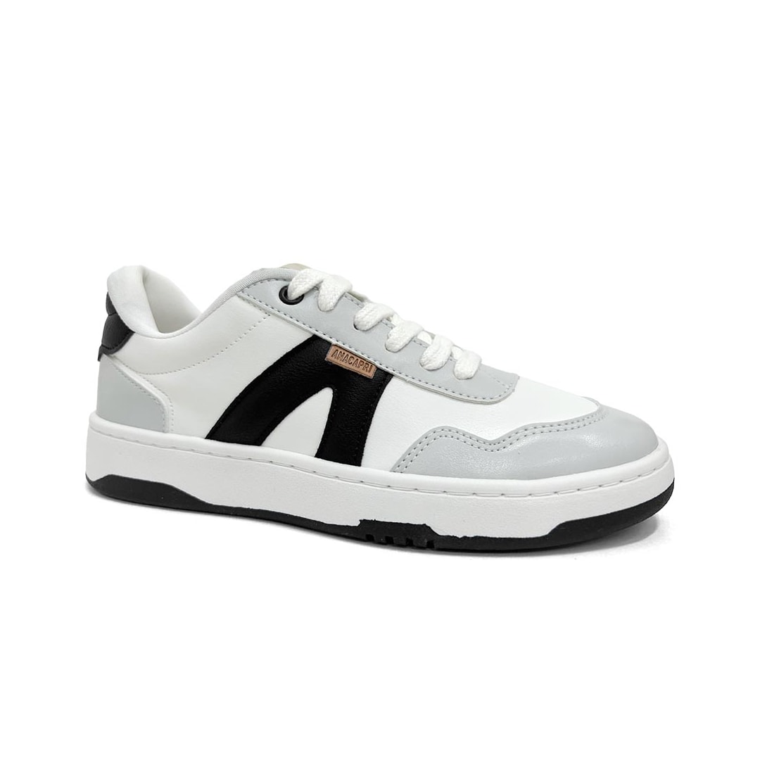 Tênis Casual Anacapri C30650 0002 Branco/Cinza/Preto