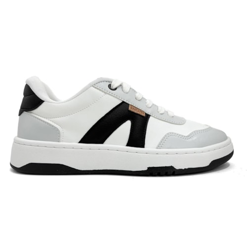 Detalhe - Tênis Casual Anacapri C30650 0002 Branco/Cinza/Preto