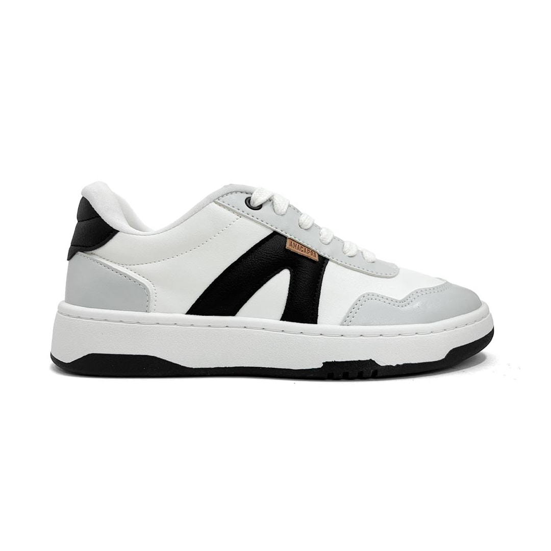 Tênis Casual Anacapri C30650 0002 Branco/Cinza/Preto