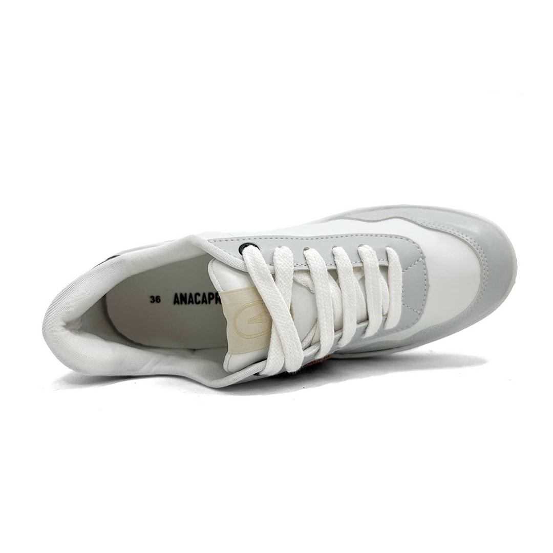 Tênis Casual Anacapri C30650 0002 Branco/Cinza/Preto Tênis Casual Anacapri C30650 0002 Branco/Cinza/Preto