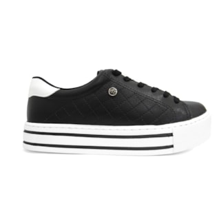 Tenis Casual Feminino 19 12508 Via Marte 80 Preto Branco