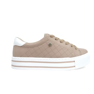 Tenis Casual Feminino 19 12578 Via Marte 80 Amendoa Branco