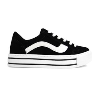 Tenis Casual Feminino 20 10407 Via Marte 72 Preto Branco