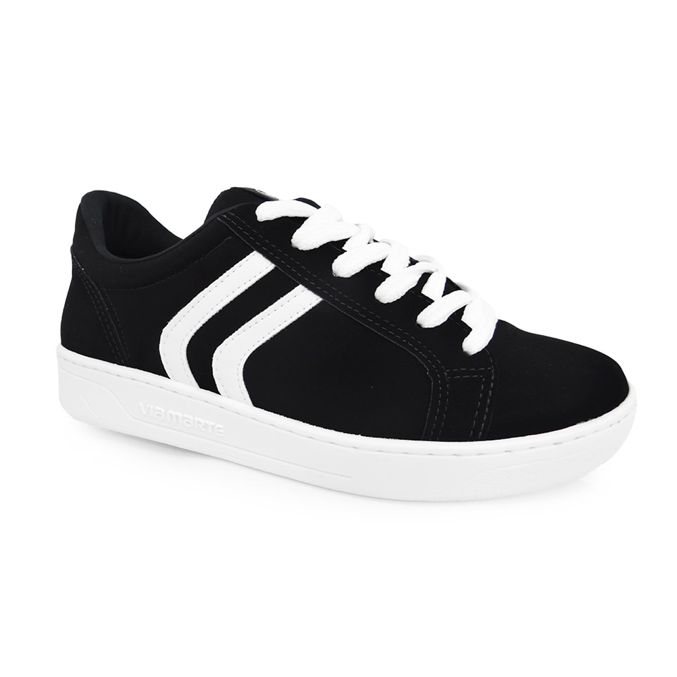 Tenis preto com linha hot sale branca