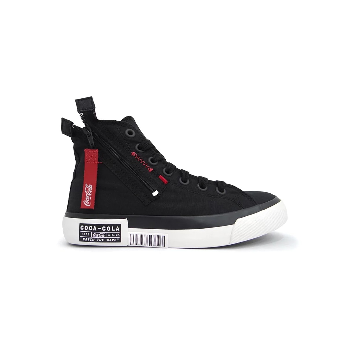 Tênis Coca Cola Atlanta Wave Ziper Cc1934 Preto Tênis Coca Cola Atlanta Wave Ziper Cc1934 Preto