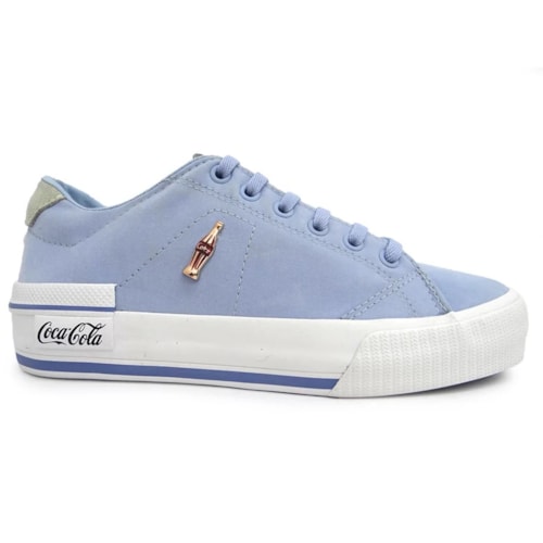 Tenis Coca Cola Feminino Leblon Suede Cc2118 Celeste