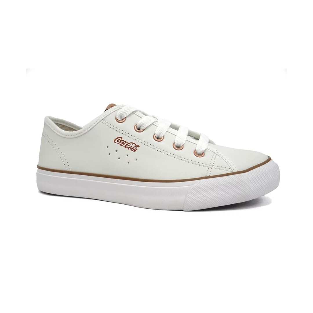 Tênis Coca Cola Stream Leather Cc2338 Branco/Cobre