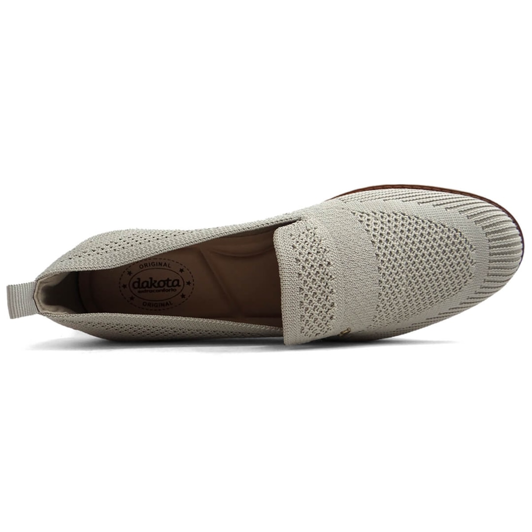Tênis Dakota Casual Slip On De Malha G9351 Baunilha