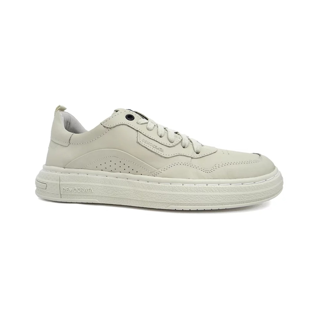 Tênis Democrata Casual Couro 240201 Creme