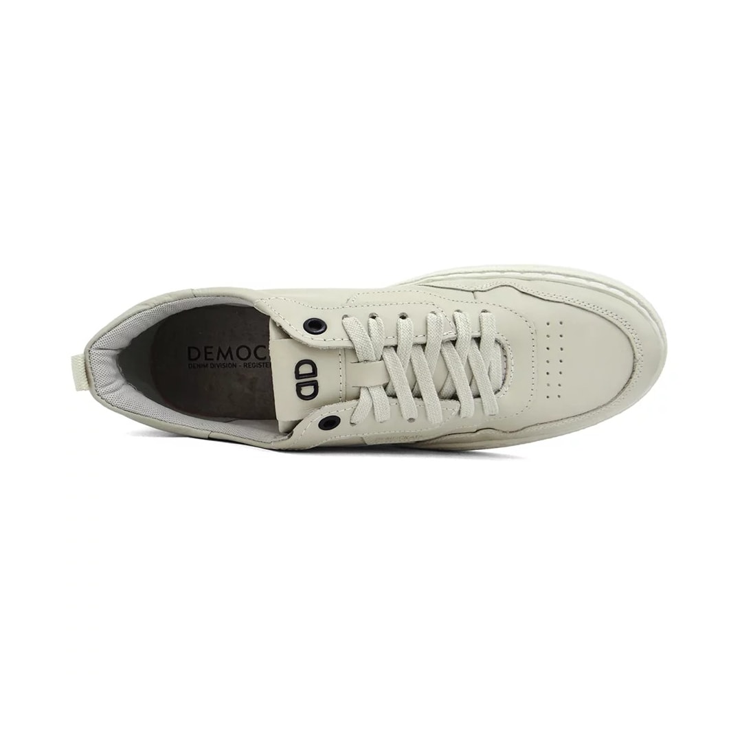 Tênis Democrata Casual Couro 240201 Creme