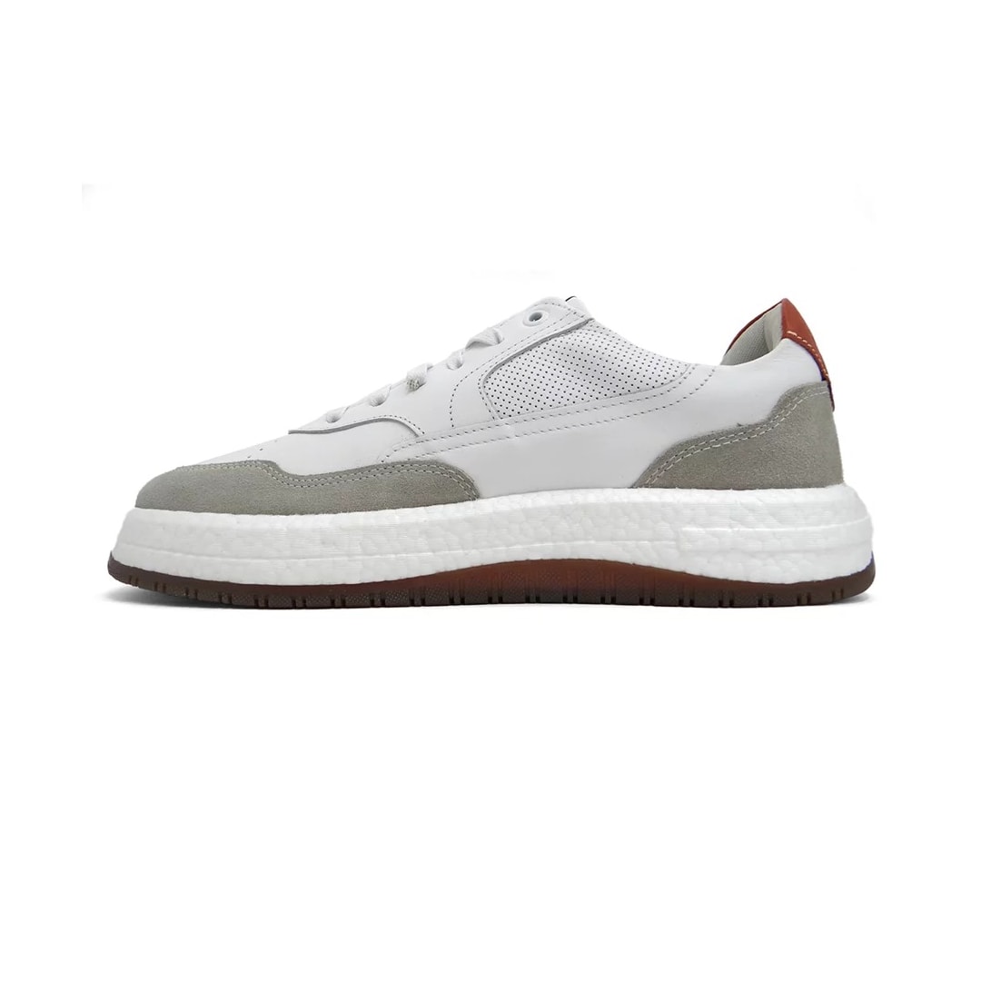Tênis Democrata Casual Couro 600101 Off White/Branco