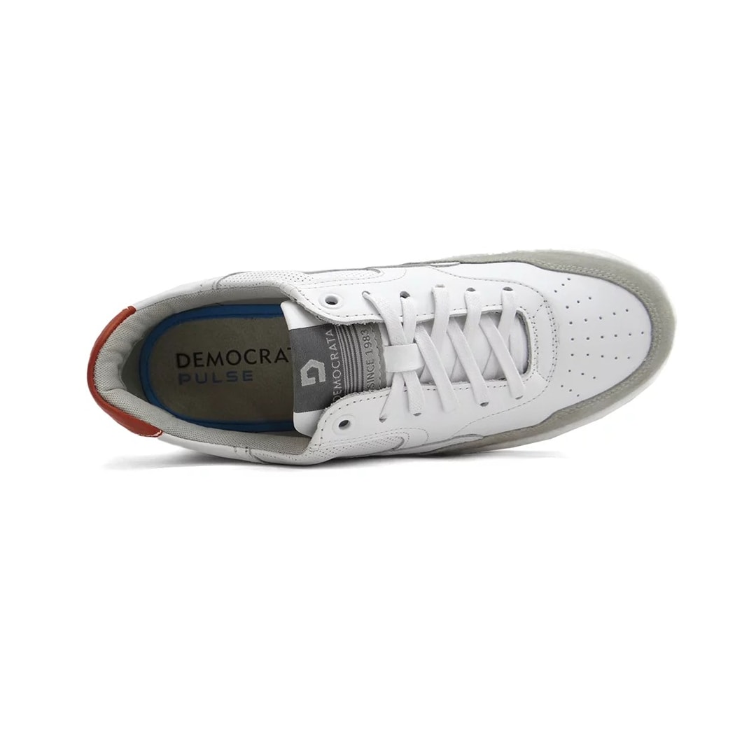 Tênis Democrata Casual Couro 600101 Off White/Branco