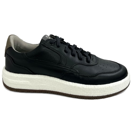 Tenis Democrata Casual Couro 600101 Preto