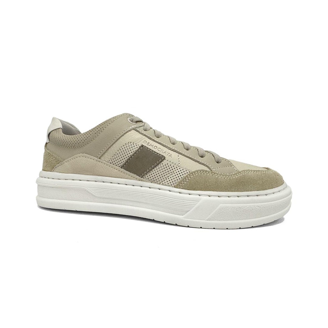 Tenis Democrata Casual Em Couro 240801 Camel