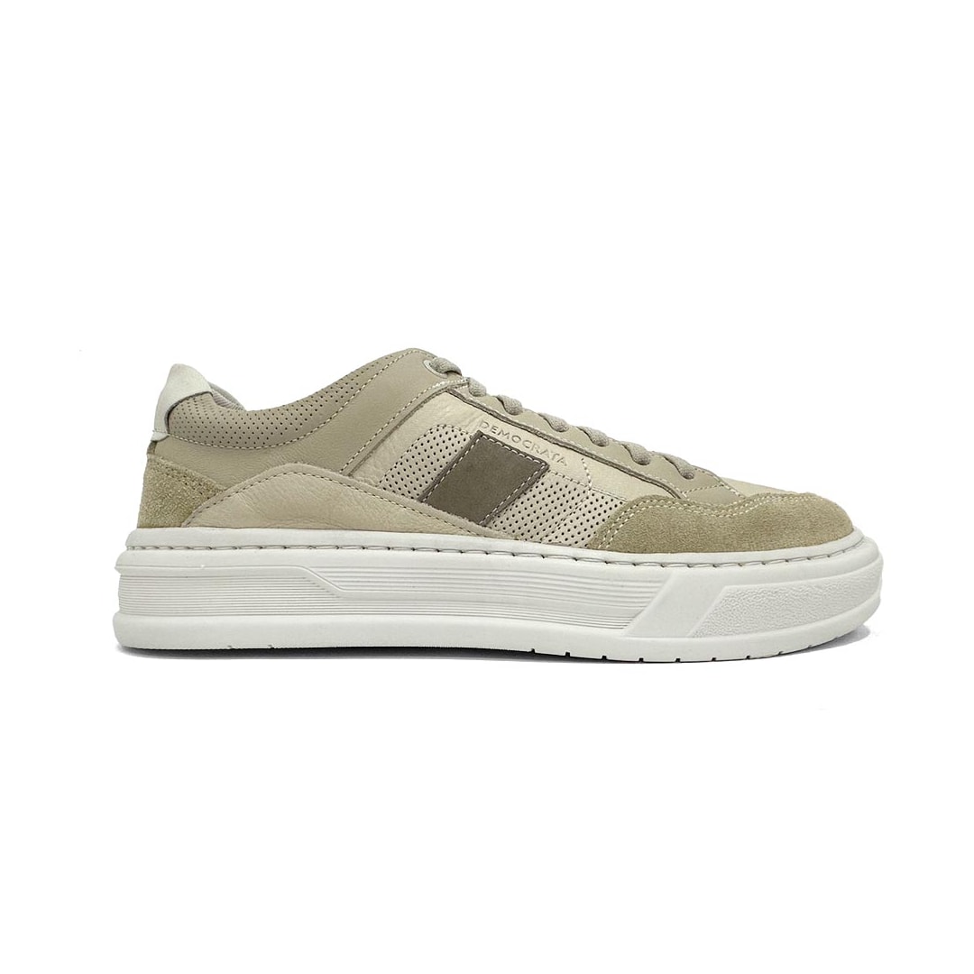 Tenis Democrata Casual Em Couro 240801 Camel