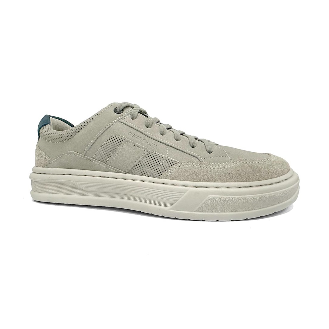 Tênis Democrata Casual Em Couro 240801 Off White