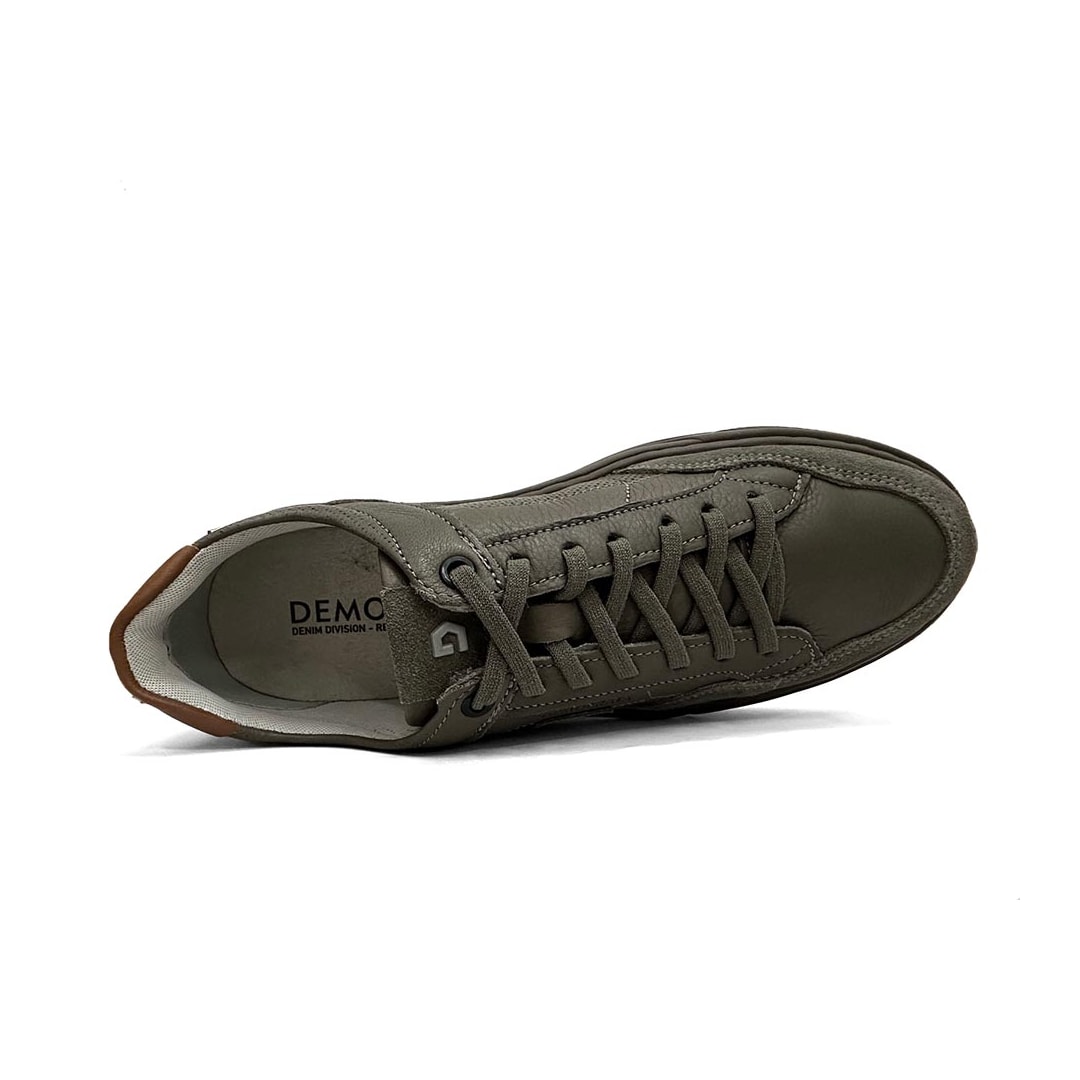 Tenis Democrata Casual Em Couro 240801 Smoke
