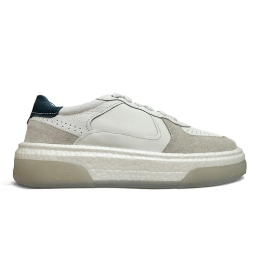 Detalhe - Tênis Democrata Casual Em Couro 623101 Branco