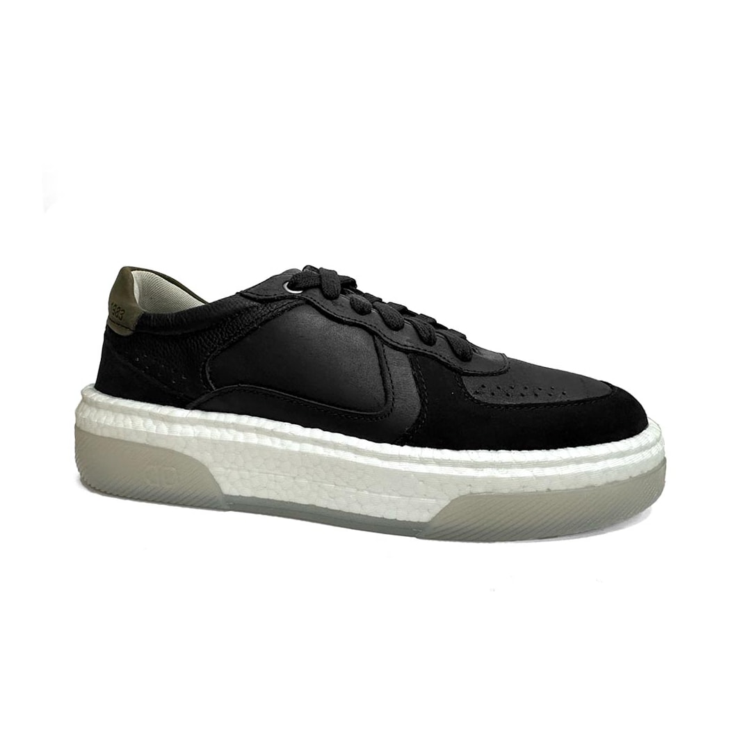 Tênis Democrata Casual Em Couro 623101 Preto