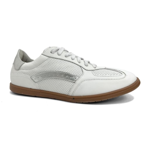 Tênis Democrata Feminino Casual Couro 657101 Branco