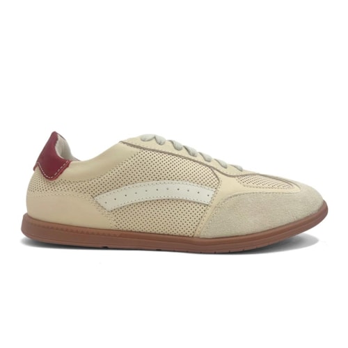 Detalhe - Tênis Democrata Feminino Casual Couro 657101 Neve