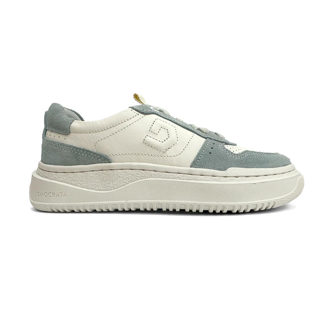 Tênis Democrata Feminino Casual De Couro 616101 Azul Claro