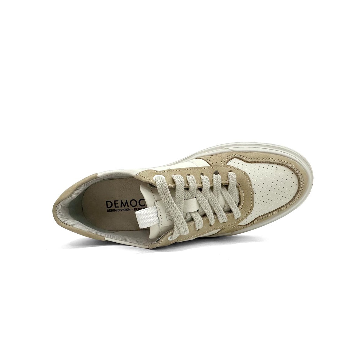 Tênis Democrata Feminino Casual De Couro 616101 Bege Tênis Democrata Feminino Casual De Couro 616101 Bege