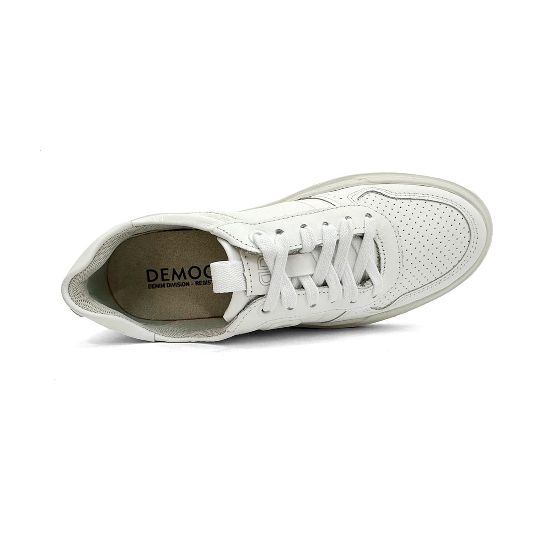 Tênis Democrata Feminino Casual De Couro 616101 Branco