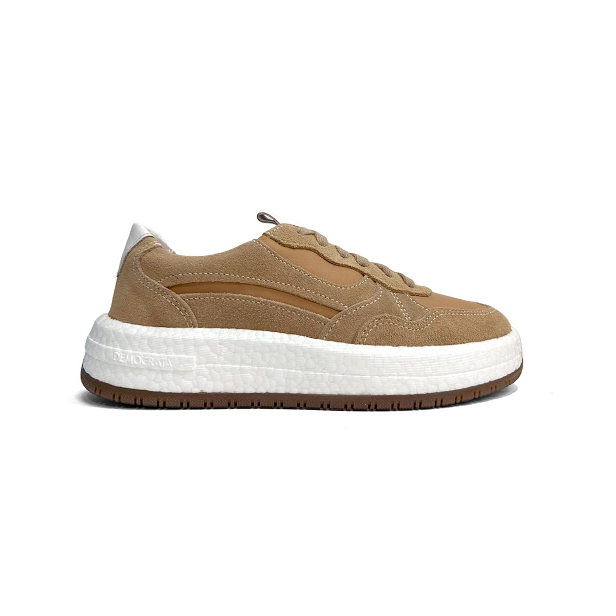 Tênis Democrata Feminino Casual De Couro 618104 Areia Tênis Democrata Feminino Casual De Couro 618104 Areia