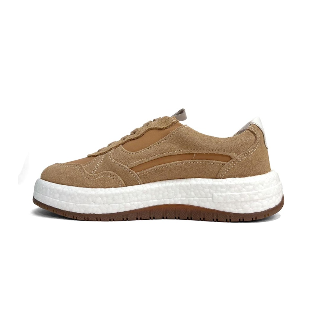 Tênis Democrata Feminino Casual De Couro 618104 Areia