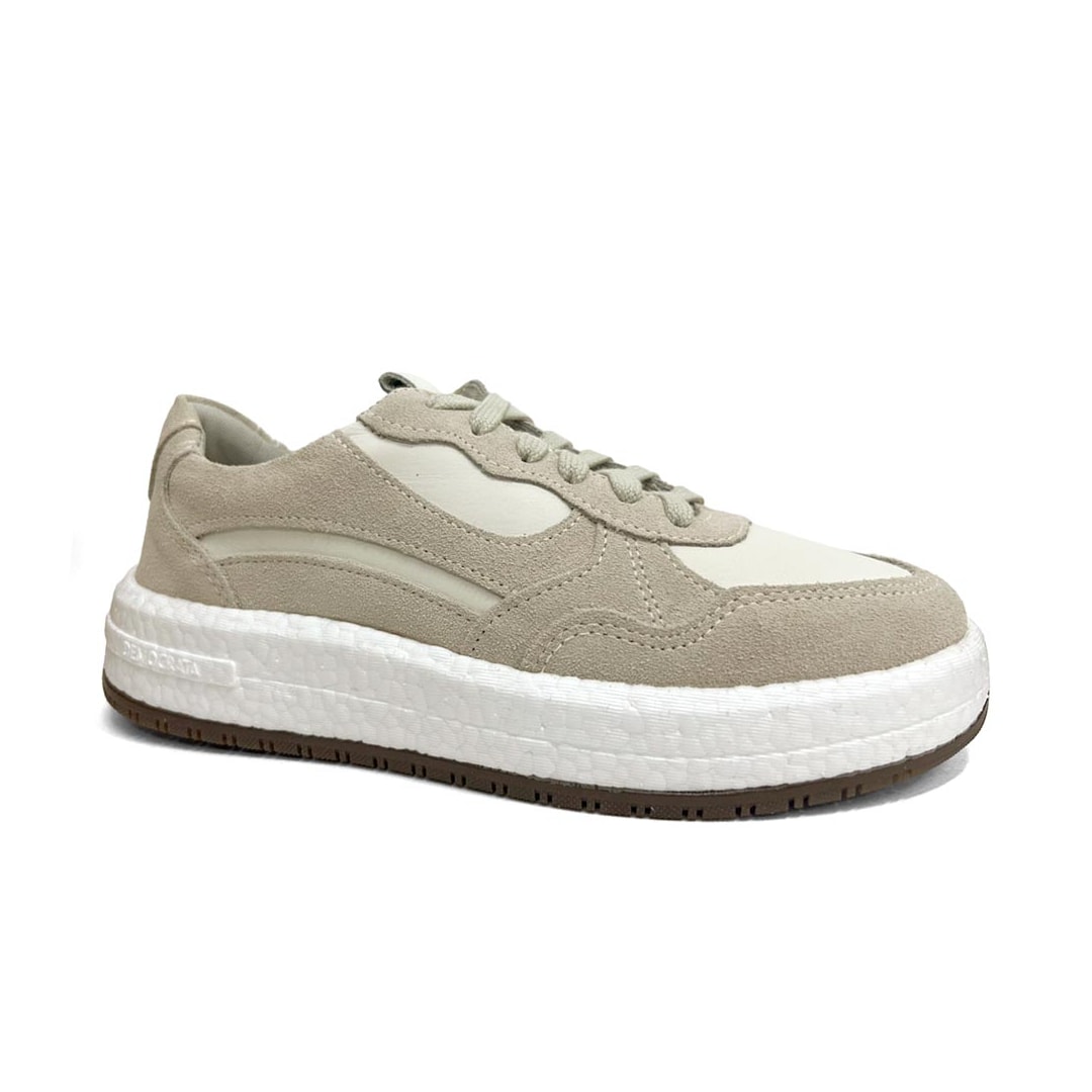 Tênis Democrata Feminino Casual De Couro 618104 Neve Tênis Democrata Feminino Casual De Couro 618104 Neve