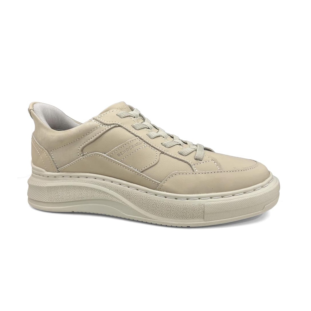 Tênis Democrata Masculino Casual Couro 653101 Creme