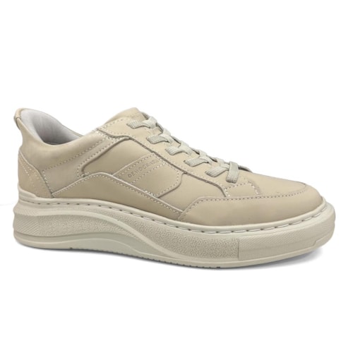 Tênis Democrata Masculino Casual Couro 653101 Creme