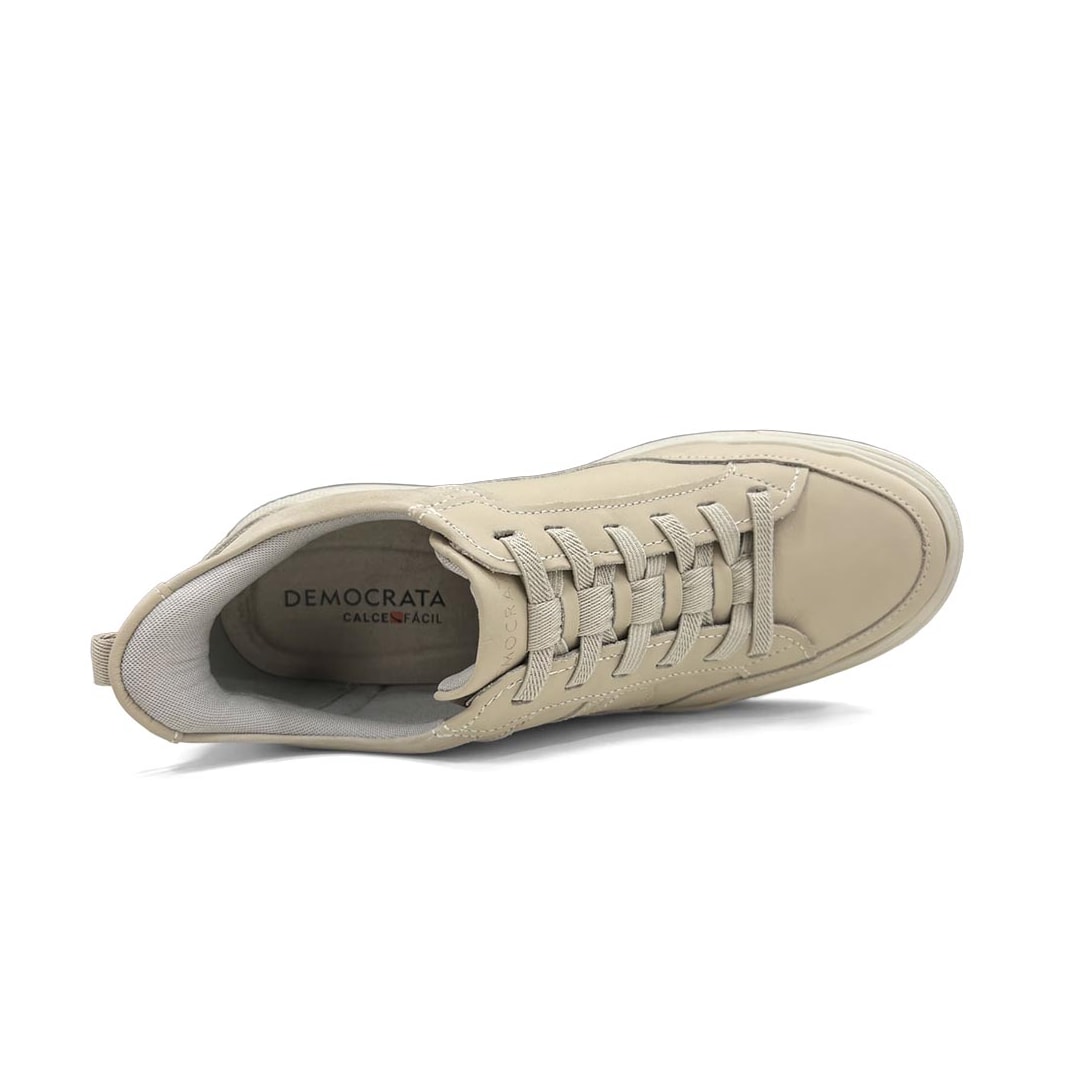 Tênis Democrata Masculino Casual Couro 653101 Creme Tênis Democrata Masculino Casual Couro 653101 Creme