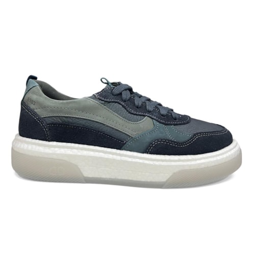 Detalhe - Tênis Democrata Masculino Couro Pulse 623105 Space/Navy