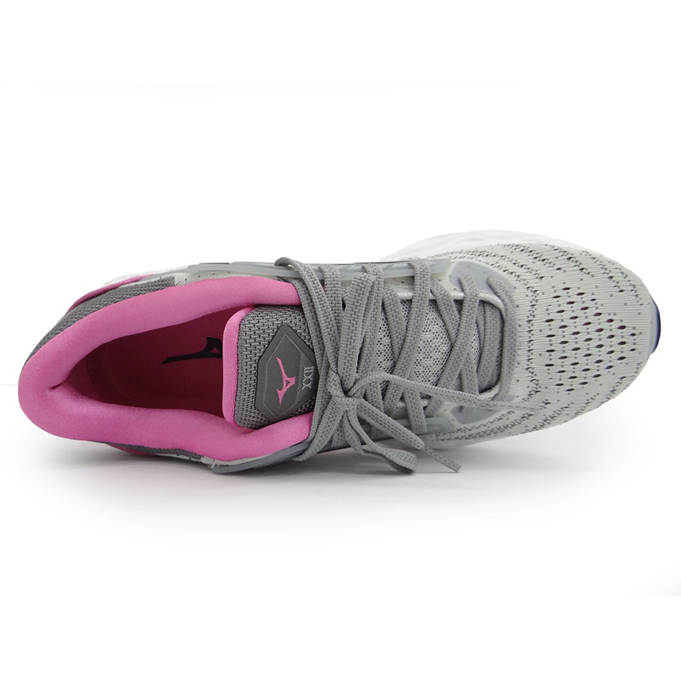 TENIS FEMININO WAVE CREATION 22 MIZUNO 14 CINZA ROSA Linha