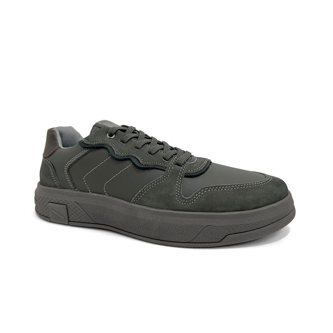 Tênis Ferracini Casual Couro Dream 9061-683B Titanium Chumbo