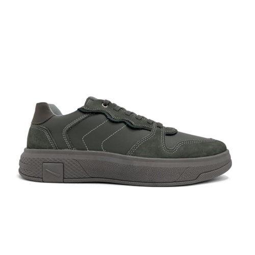 Detalhe - Tênis Ferracini Casual Couro Dream 9061-683B Titanium Chumbo
