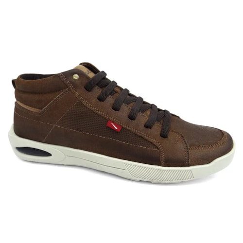 Tenis Ferracini Casual Couro Pulse 2264A Chocolate