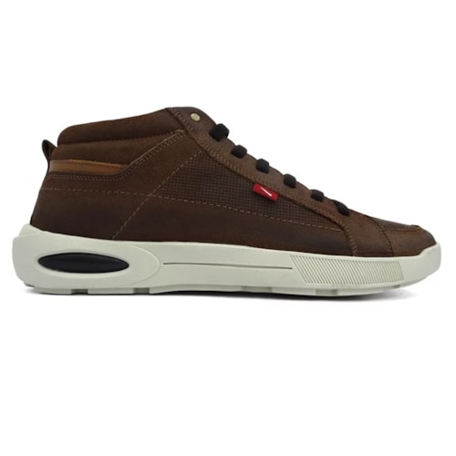 Detalhe - Tênis Ferracini Casual Couro Pulse 2264A Chocolate